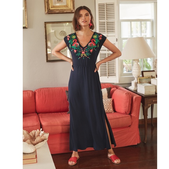 Boden Dresses & Skirts - NWT Boden Marcia navy embroidered maxi dress sz 12